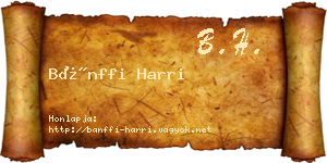 Bánffi Harri névjegykártya